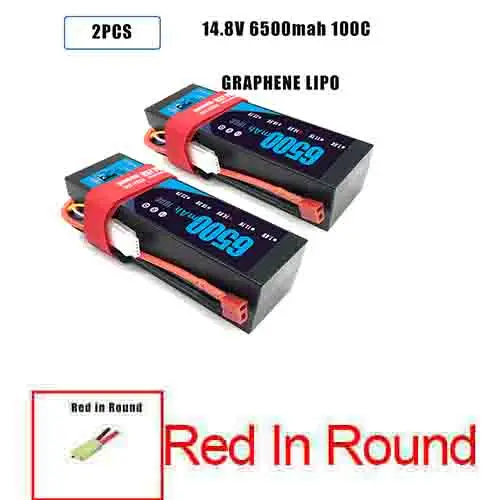 DXF Lipo 4S Батарея жесткий чехол 14,8 V 5200 мА/ч, 6500 мА/ч, 50C 100C 200C AKKU для 1:8 1:10 RC автомобиль E Багги Truggy Грузовик Лодка - Цвет: 2PCS4S6500HARDRED