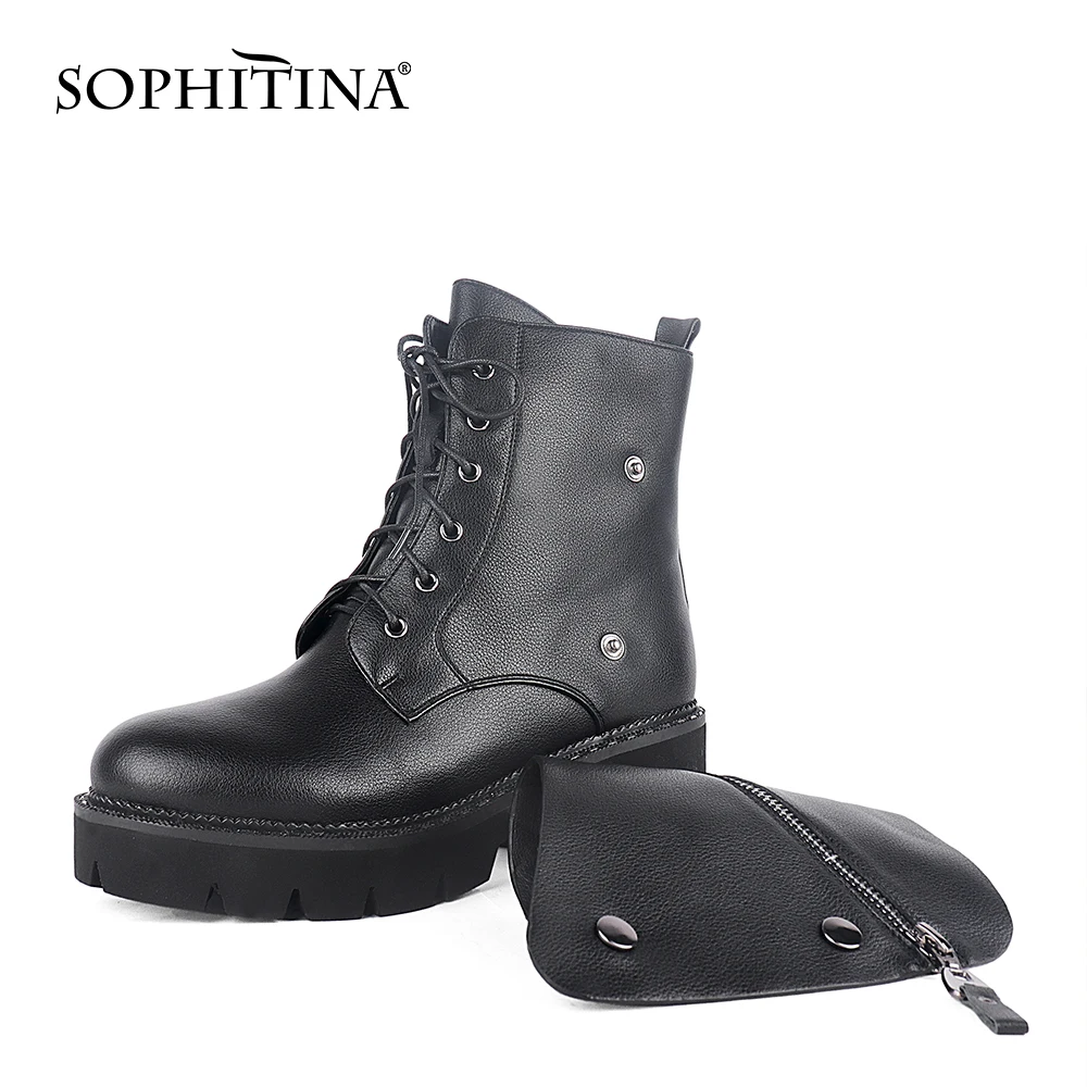 SOPHITINA/Новые металлические декоративные/декорированные сапоги удобная обувь из