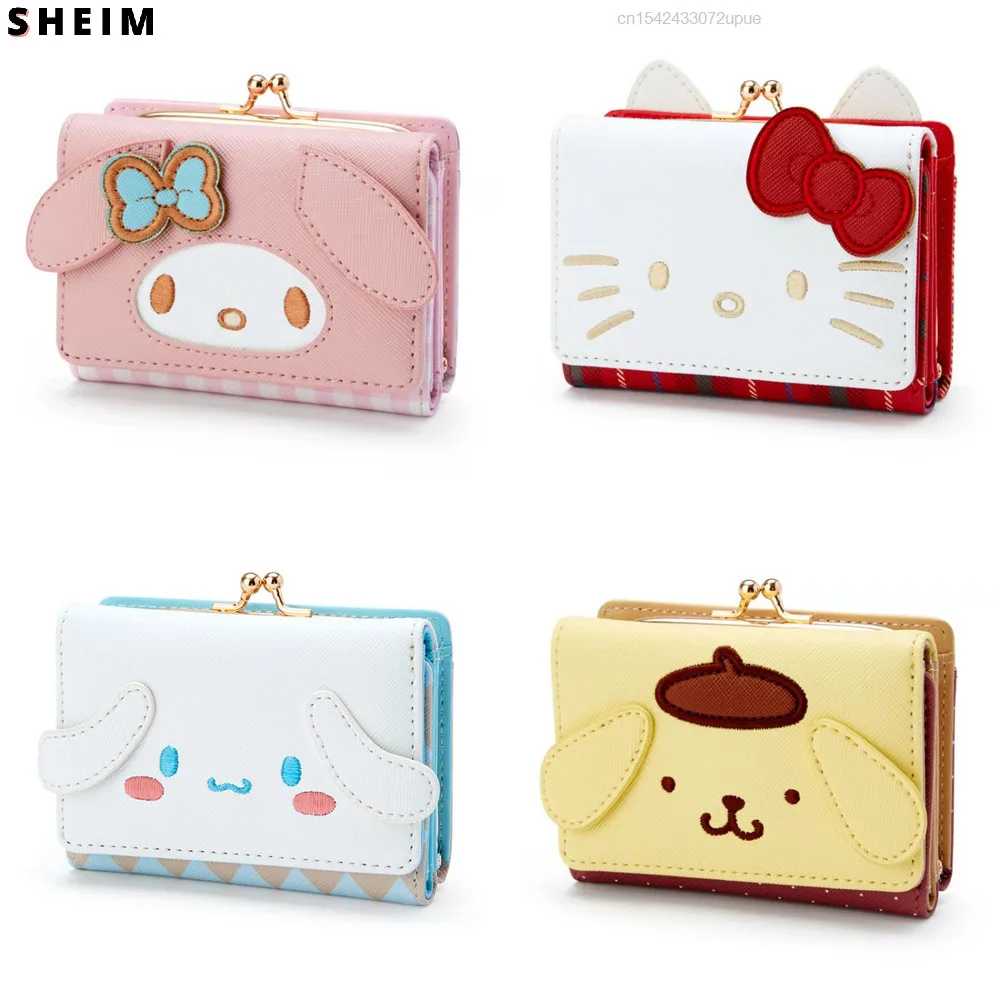 Sanrio Kawaii Hello Kitty Cinnamoroll Melody маленький короткий кошелек Дамский для девочек