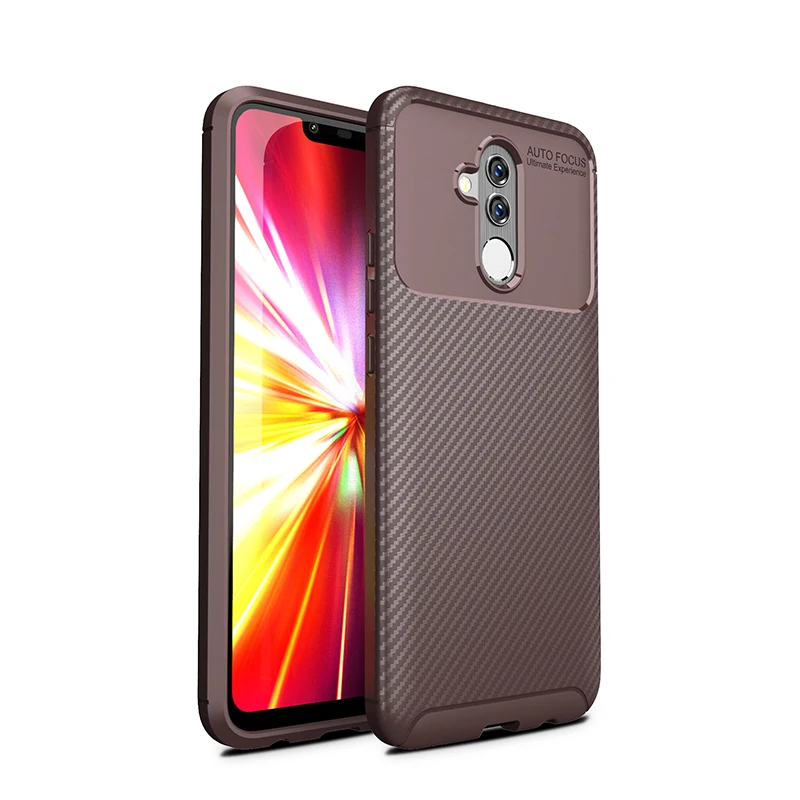 brown Для huawei mate 20 mate 20 Pro Чехол из углеродного волокна в полоску из ТПУ для huawei mate 20 Lite mate 20X пыленепроницаемый мягкий чехол - Цвет: brown