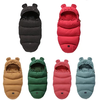 

Thick Warm Envelope For Newborns Baby Stroller Sleeping Bag 0-24M Baby windproof warm thick cotton pad Cocoon For Newborns