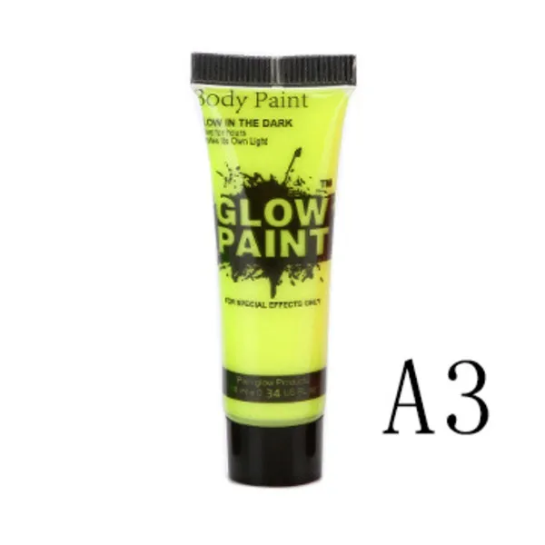 6 цветов ультрафиолетовая лампа черного цвета реактивная лицо и тело светящиеся безопасные нетоксичные краски искусство вечерние Клубные Хэллоуин платье макияж Люминесцентная живопись - Цвет: JG0378A3