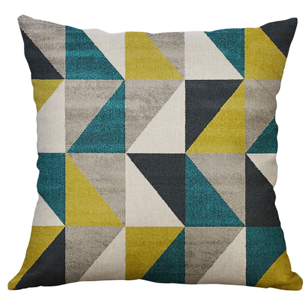 New Geometric Cushion Cover 40x40cm Linen Decorative Pillows Cases Sofa Living Room Decor Housse de coussin Dropshipping