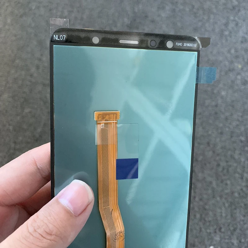 10 шт. предварительно протестированный OLED ЖК-дисплей в сборе для samsung Galaxy A7 A750 A750F сенсорный экран передняя стеклянная панель с объективом