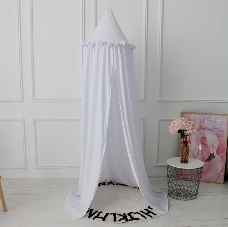 Белый Хлопковая детская кроватка NettingAnti москитная кровать навес борьба с вредителями отклонение чистая кровать для принцессы навес детское украшение комнаты девочки - Цвет: Белый