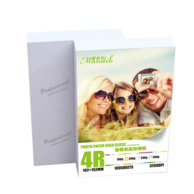 4R 180g 200g 230g 260g glossy inkjet photo paper 100 sheets photo paper photo printing paper