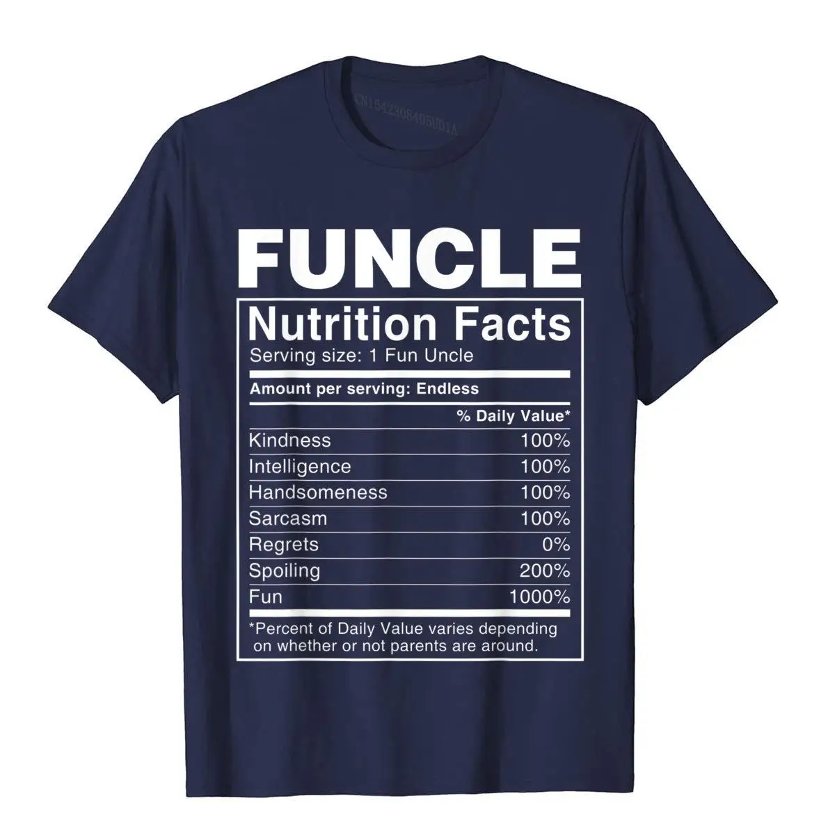 Mens Funcle Nutritional Facts Shirt - Funny Funcle T-Shirt__B5627navy