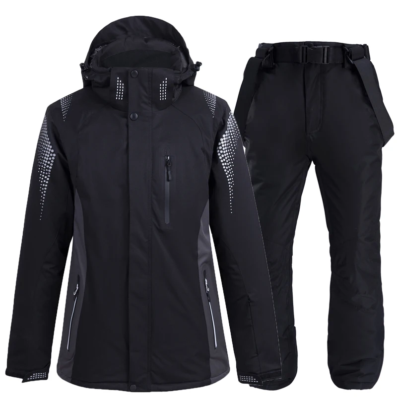Ski Suit Women Winter Snow Wear Set Thick Waterproof Jacket and Pants -30 Degree Snowboarding Suits Brand | Спорт и развлечения