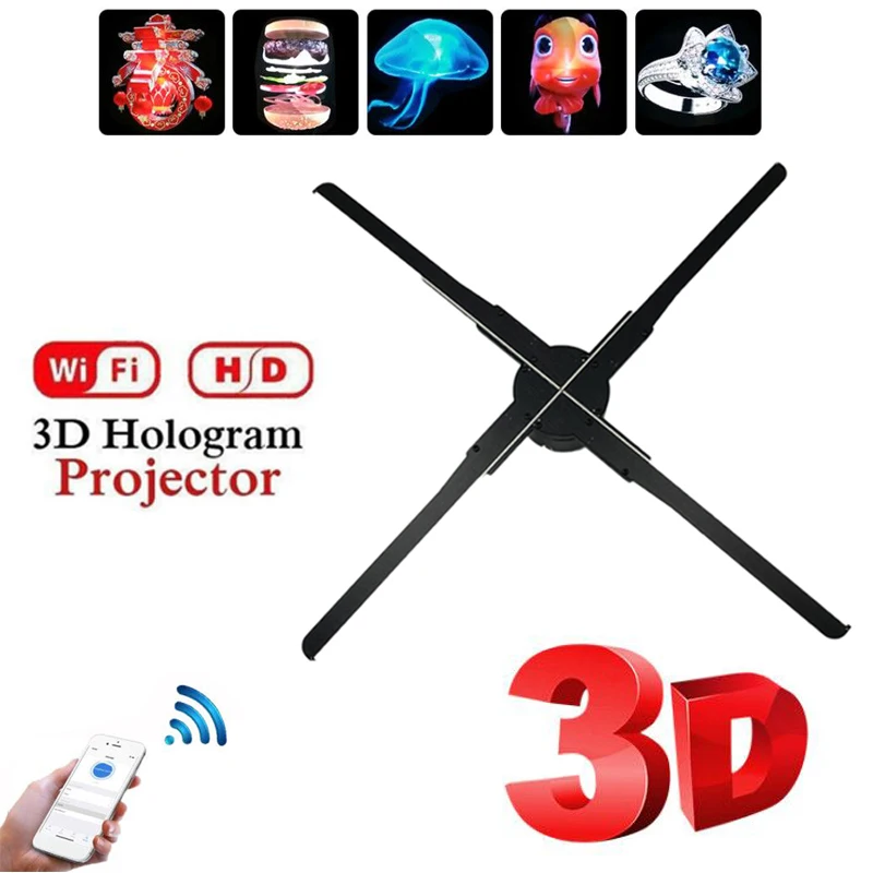 Cheap WIFI 3D Fan Hologram Projector Advertising Display Hologram Fan  Holographic Imaging Lamp 3d Display Advertising Light