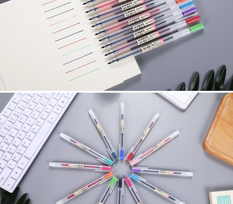 Penagic - Gel Pens 24 Colors, Ball Point Pens Fine Point, 0.5 mm Ink Pen,  Note Taking Pens for Japanese Korean Office School Stationery Supplies