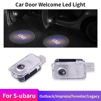 

2X Car Door Welcome Light LED Lamp Laser Ghost Shadow Projector LOGO Light For Subaru Outback Forest Legacy Impreza Car Styling