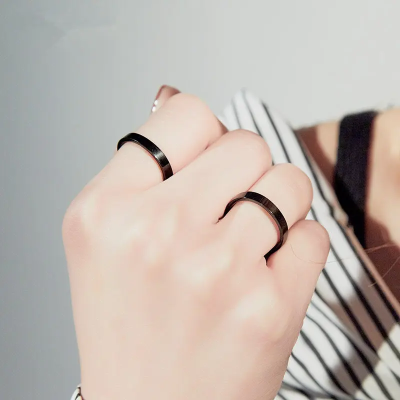 1Pc Tiny Thin 3mm Titanium Ring for Men Women