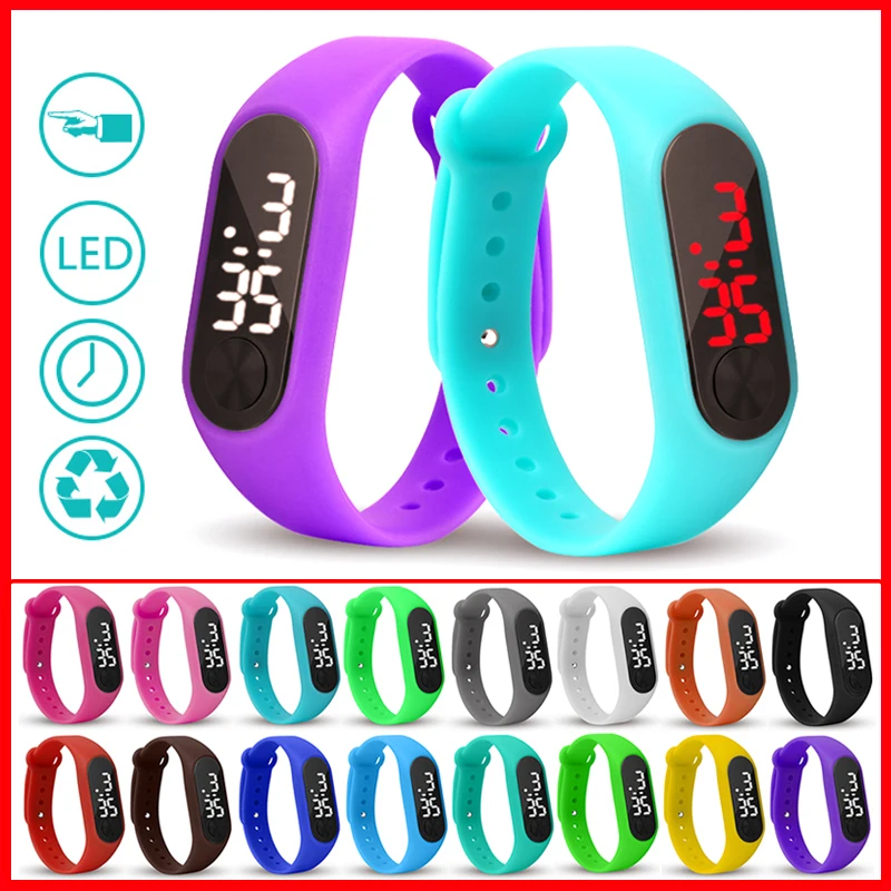 Kind-Uhren-Neue-LED-Digital-Armbanduhr-Armband-Kinder-Outdoor-Sport-Uhr-F-r-Jungen-M-dchen