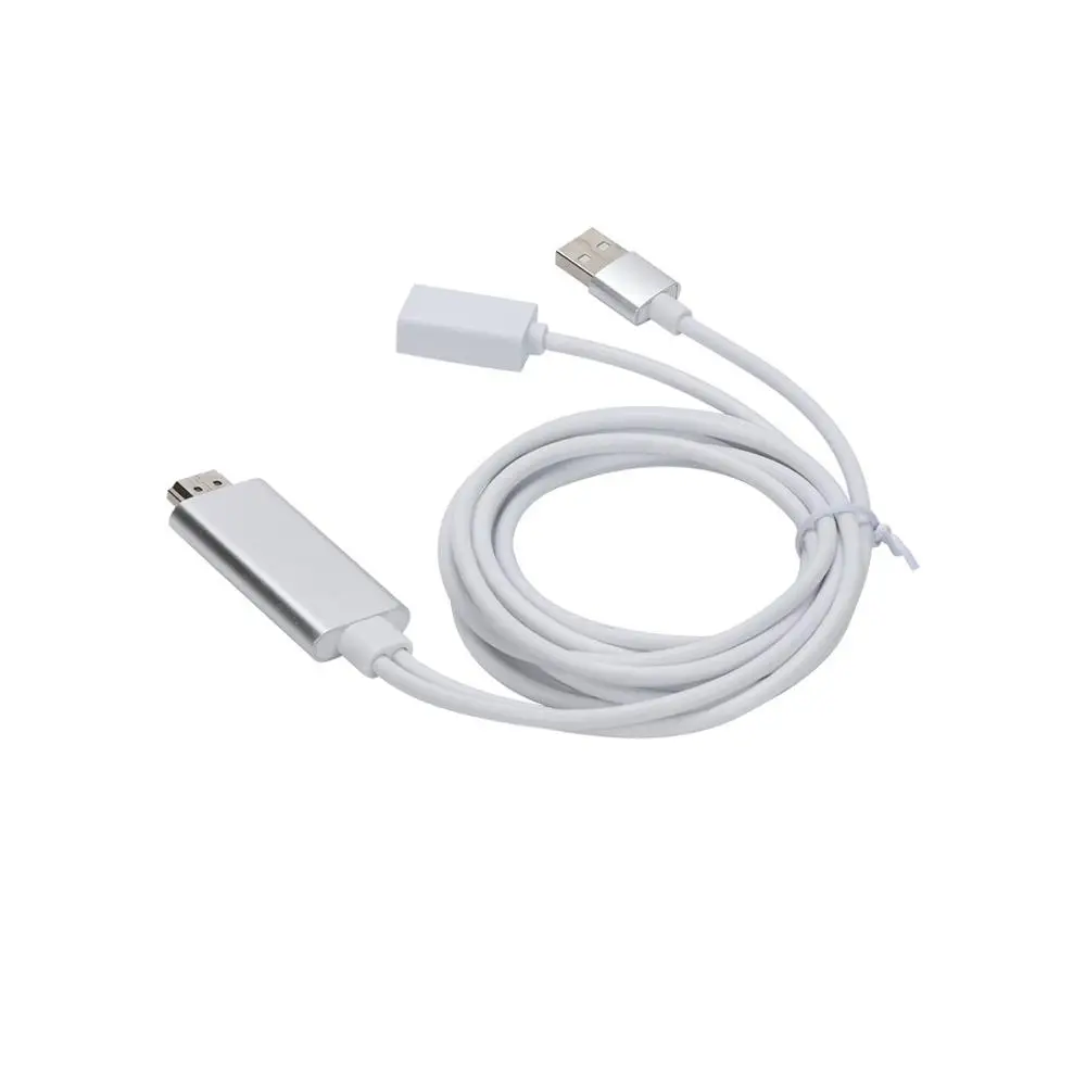 USB к HDMI кабель для iPhone iPad Android к HDMI ТВ адаптер с USB портом питания для Lightning к HDMI конвертер