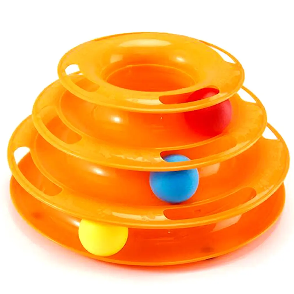 

Bright Color 3 Layers Cats Interactive Cat Training Toy Games For Cats Mouse Goods Plate Turntable Cat Supplies
