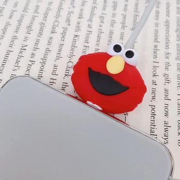 Universal Cute Cartoon Mini Bite Animal Designs Cable Winder USB Data Line Protector Cord Cover Silicone