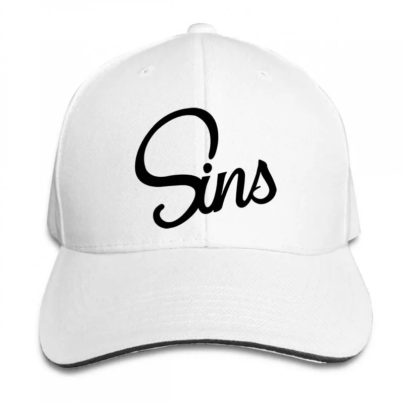 Мужская и женская бейсболка с логотипом Sins, модная Регулируемая Кепка - Цвет: 2-White