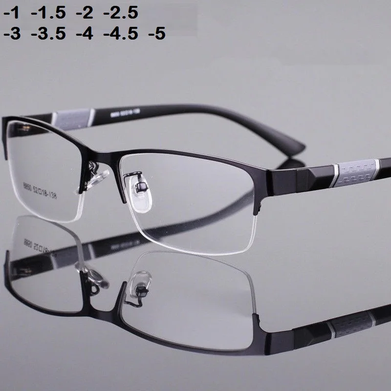 

-1 -1.5 -2 -2.5 -3 -3.5 -4 -4.5 Myopia Glasses Men Retro Metal Frame Square Students Myopia Glasses Frame For Women