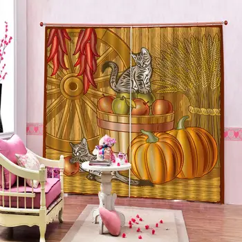 

gold food curtains Customized size Luxury Blackout 3D Window Curtains For Living Room Decoration curtains