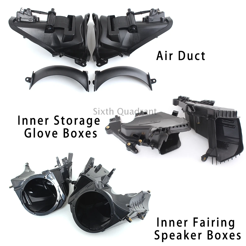 

Motorcycle Accessories Unpainted Black Air Duct Storage Glove BoxInner Fairing Speaker Boxes Kit For Harley Davidson Road Glide