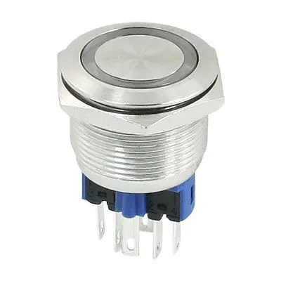 

DC24V Yellow LED Angel Eye DPST 22mm Thread Momentary Metal Push Button Switch