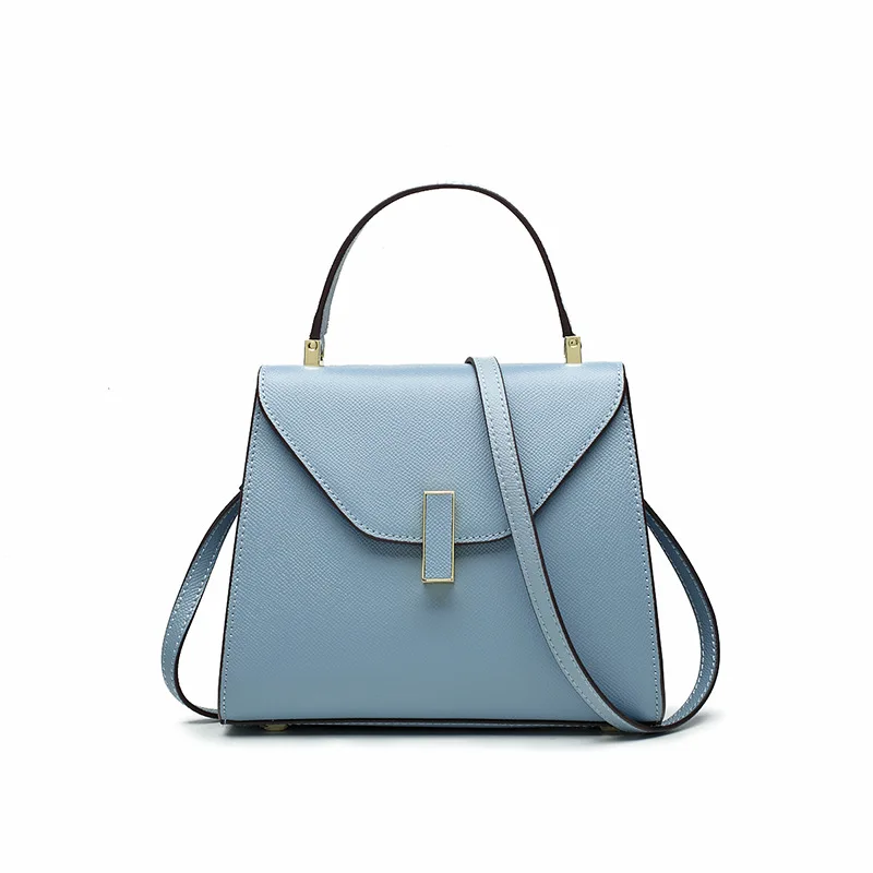

2019 New Leisure Baitao Chaozhou Lock-button Litchi-print Leather Bag Single Shoulder Bag with Oblique Crossing Square Bag