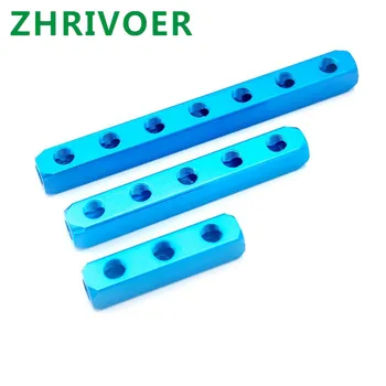 

1/2" PT Thread Port Way Pneumatic Quick Connector Air Hose Aluminum Manifold Block Splitter Connector Fittings 2 3 4 5 6