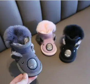 

2019 winter new men and women snow boots children's short boots casual leather male baby snow boots 1-4 years old