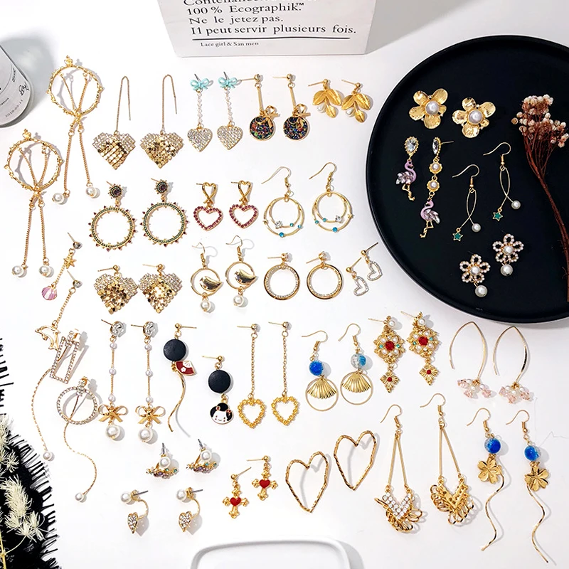 

Pearl Tassel Earrings Fashion Earrings Gold Drop Earrings Cartoon Girl Heart Women's Earrings 2019 New Ethnic Vintage Jewelry