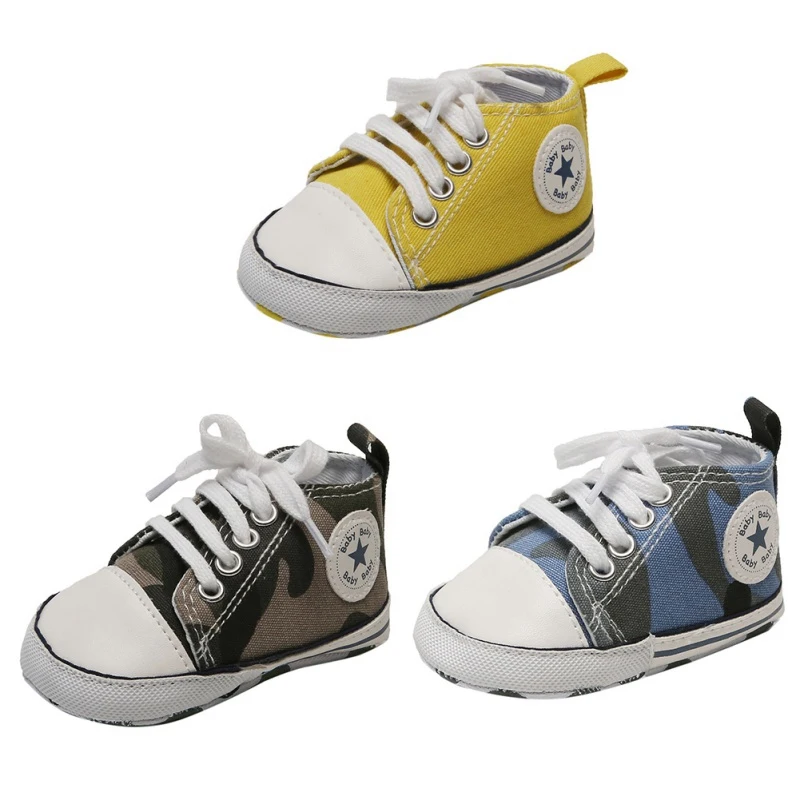  New Classic Canvas Baby Boys Girls First Walkers Anti-Slip Sneakers Infant Toddler Soft Soled Baby 