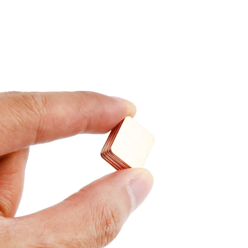 10 Pure Copper Brass Heatsink Shim Thermal Pad Barrier for Laptop Graphics Card 15x15mm Fast Thermal Dissipation 10 Pure Copper Brass Heatsink Shim Thermal Pad Barrier for Laptop Graphics Card 15x15mm Fast Thermal Dissipation