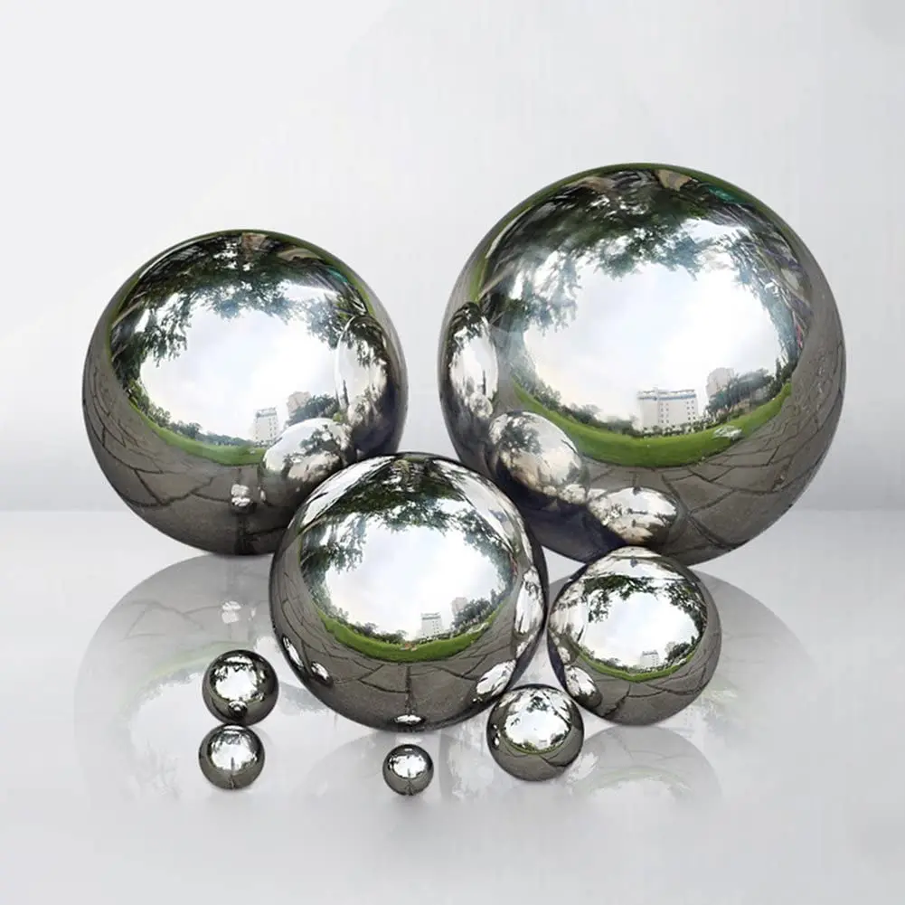 4Size Mirror Garden Home Sphere Ornaments Stainless Steel Gazing Hollow Balls UK