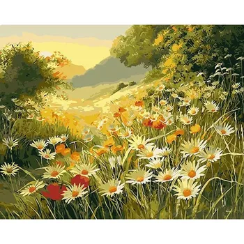 

Frame DIY Painting By Numbers Flowers Kit Picture By Numbers For Adults Modern Wall Art Decors Handpainted Home Diy Gift