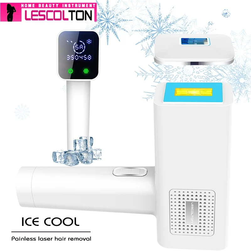 Lescolton, 4 в 1, Эпилятор icecool IPL, постоянное лазерное удаление волос с ЖК-дисплеем, лазерный триммер для бикини, фотоэпилятор