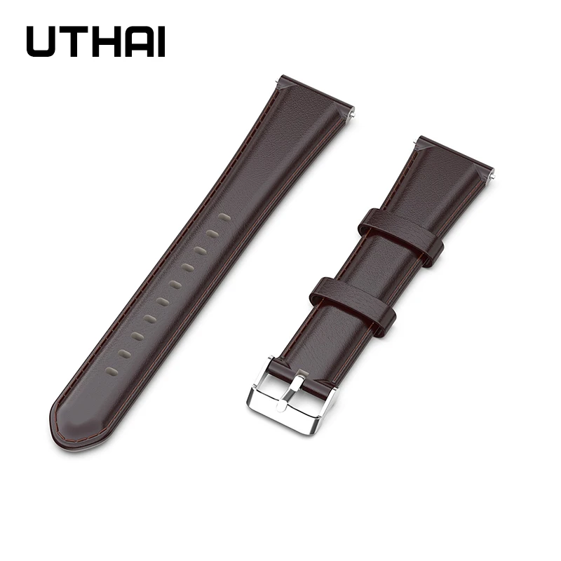 UTHAI P41 Ремешки для наручных часов 22 мм кожаный ремешок подходит galaxy watch active2 / active (40