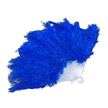 

Phantom Party Supplies Fluffy Feather Hand Fan Fancy Elegant Props New Blue