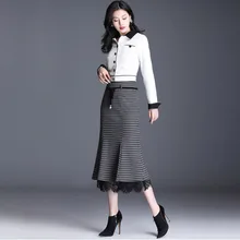 Модная новая короткая женская юбка с бантом, кружевная Лоскутная Повседневная Женская юбка, Корейская клетчатая юбка с высокой талией размера плюс