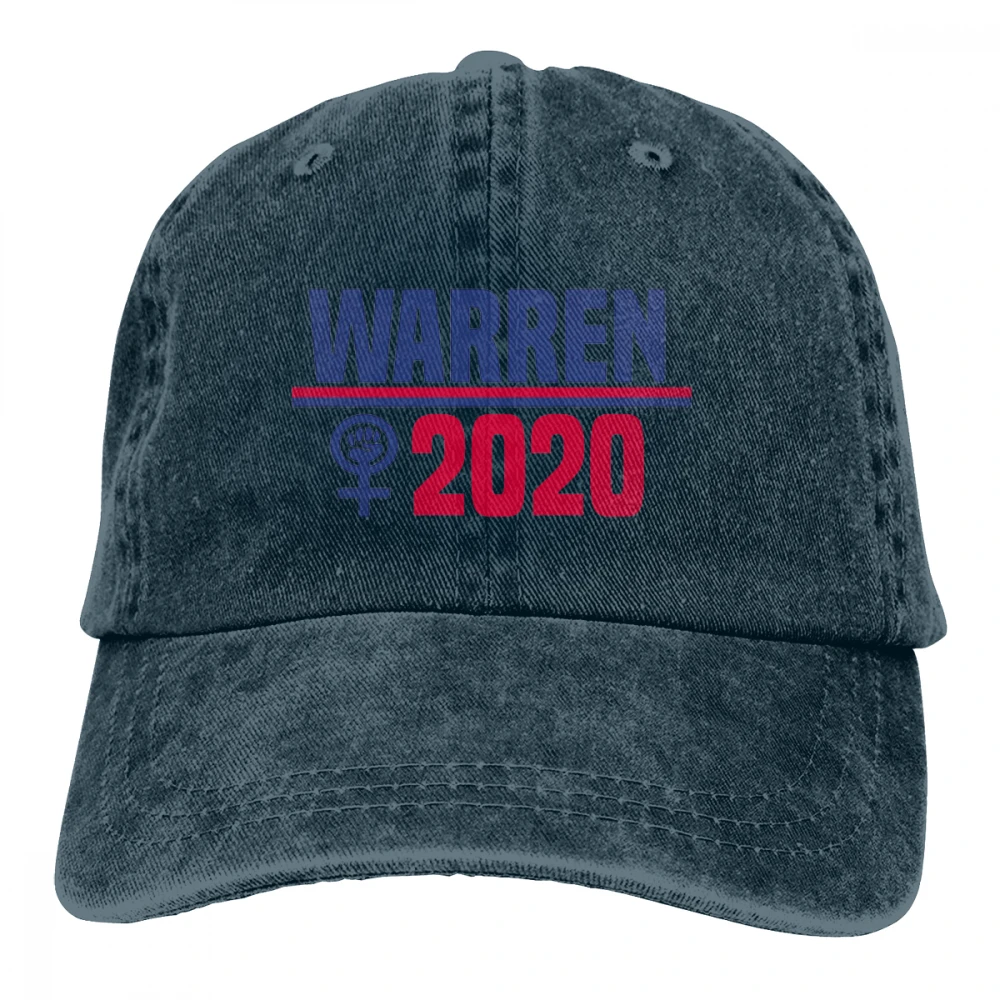 Warren President Casquette натуральный унисекс Мужские Женские джинсовые бейсболка с ремешком кепки Регулируемая шляпа для гольфа папа - Цвет: Тёмно-синий