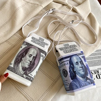 

Dollar Pattern Milk Box Design Handbags Trend Small PU Leather Crossbody Bags Shoulder Chain Bag For Women 2020