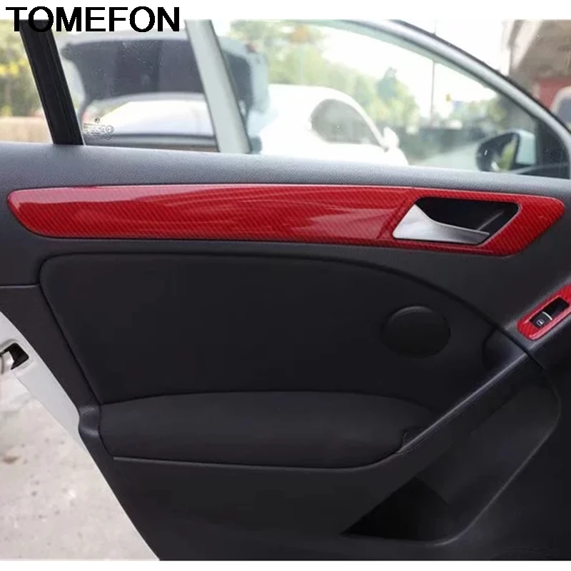TOMEFON для Volkswagen Golf 6 MK6 2010 2011 2012 LHD Внутренняя дверь подлокотник панель окно Лифт крышка отделка интерьера Аксессуары ABS