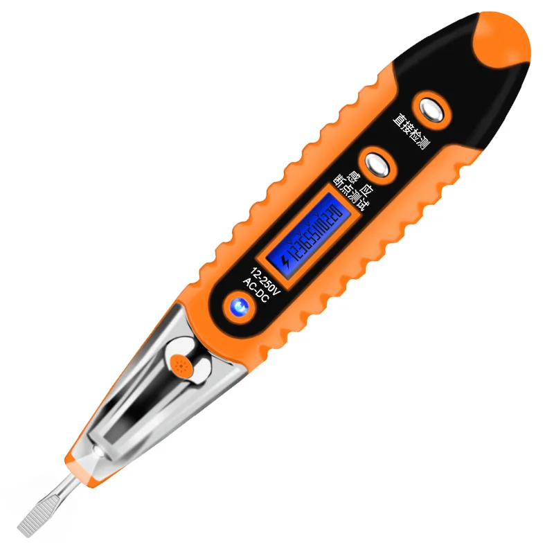 blue litmus MultiDigital  Test Pencil AC DC 12-250V Tester Electrical Screwdriver LCD Display Voltage Detector Test Pen Electrician Tools black tape measure Measurement & Analysis Tools