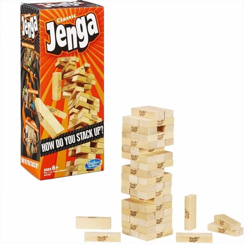 Original Hasbro JENGA édition classique en couches jeu de société pour enfants blocs de construction jeu de bois dur jouet pour enfants