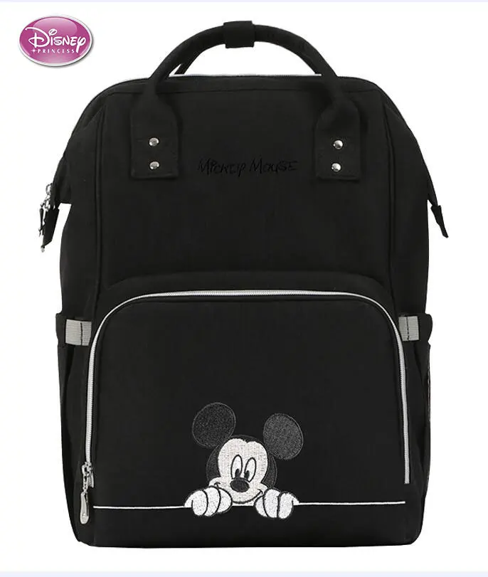 Disney Diaper Bag Backpack Mummy Minnie Mickey Big Capacity Travel Oxford Feeding Baby Handbag - Цвет: DS-02 Black