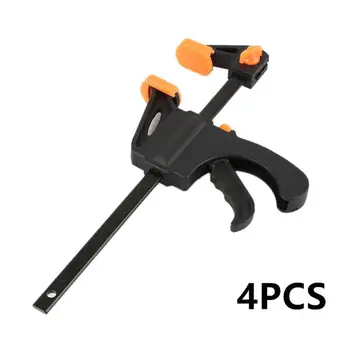 

4 Inch Woodworking F Clamp F Type Woodworking Clip Quick Ratchet Release Speed Squeeze Wood Working Work Bar Clamp Clip Kit