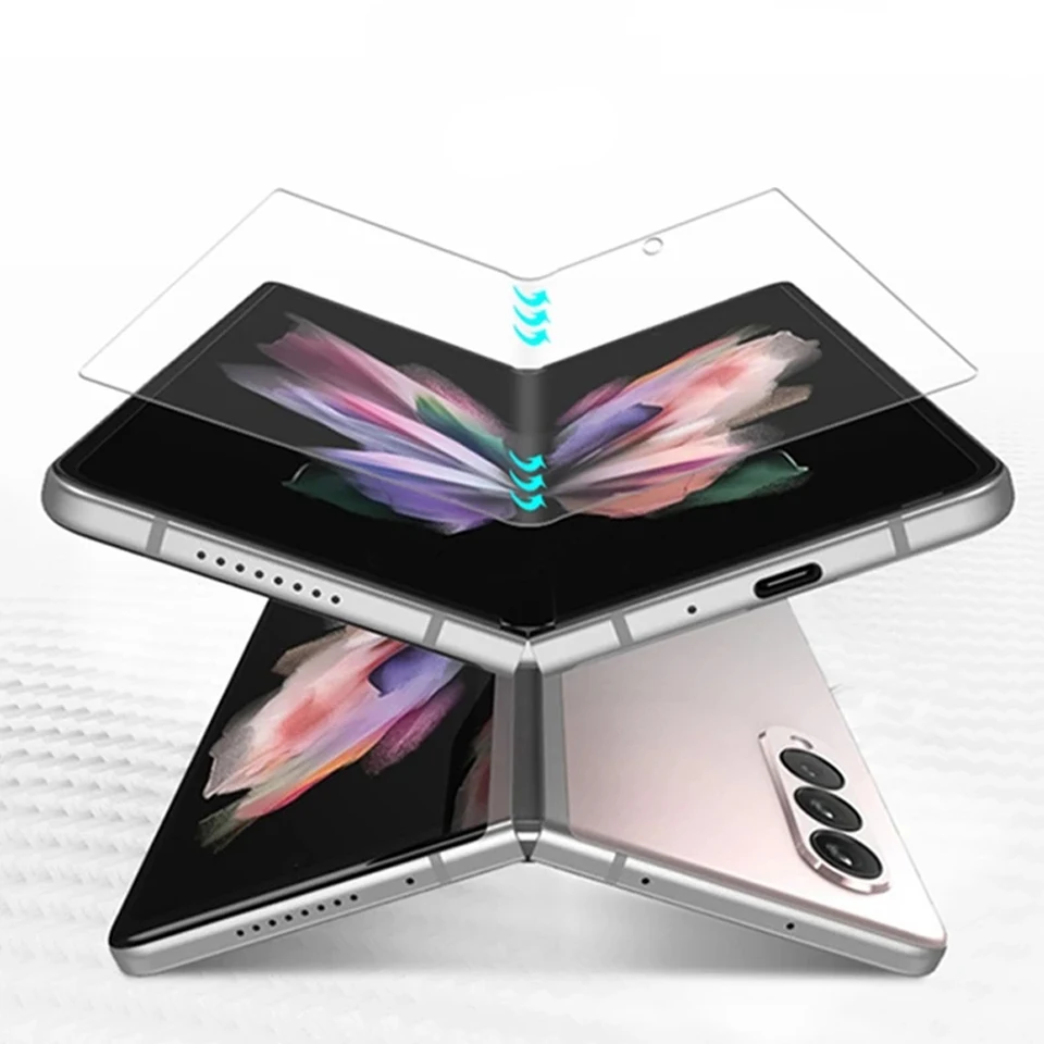 50Pcs 3 in1 Full Cover Soft Hydrogel Film Case For Samsung Galaxy Z Fold 3 2 ​Front Back Screen Protector Camera Film Not Glass