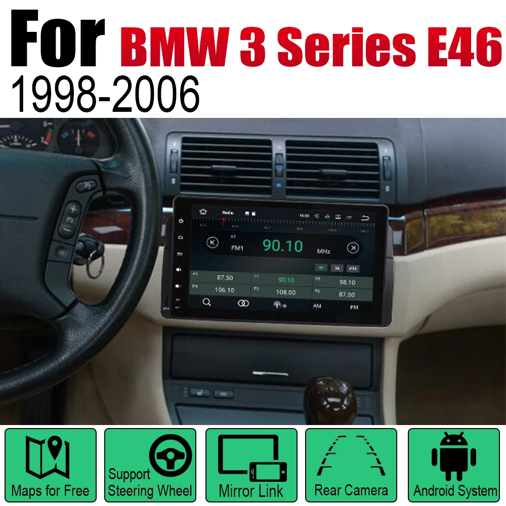 Для BMW 3 серии E46 1998 ~ 2006 Android Авто Радио DVD Автомобильный мультимедийный плеер GPS