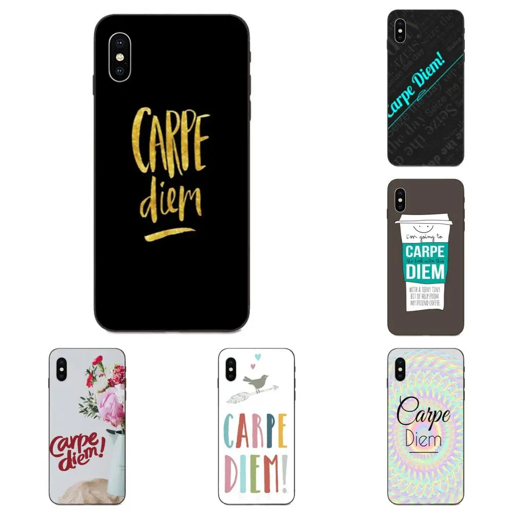 TPU Fashion Mobile Phone Quotes Carpe Diem For Apple iPhone 4 4S 5 5S SE 6 6S 7 8 11 Plus X XS Max XR Pro | Мобильные телефоны и