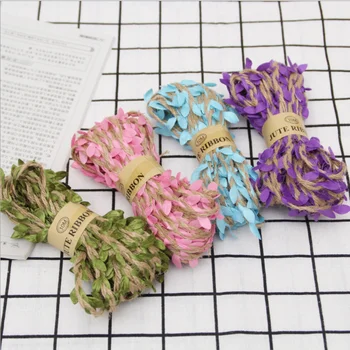 

10M Natural Jute Leaf Twine Rope Burlap Hessian Ribbon DIY Rustic Craft Vintage Home Wedding Party Gift Package Decoration