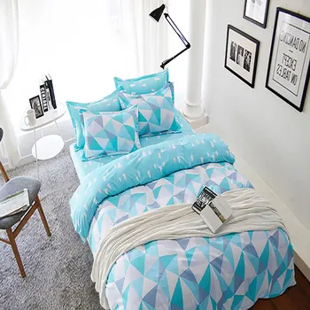 

Thumbedding Geometric Bedding Set Single Fresh High End Blue Duvet Cover Queen Creative King Full Twin Unique Design Bed Set