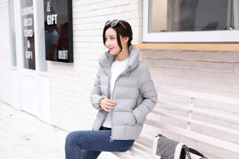 

2019 Autumn And Winter New Style Korean-style down Coat Short Slim Fit Student Thick Cotton Fashion Stand Collar Cotton-padded J